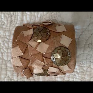 Leather and stud cuff